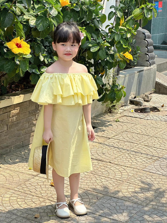 Mini Dahlia Dress - Off-Shoulder Ruffle Dress